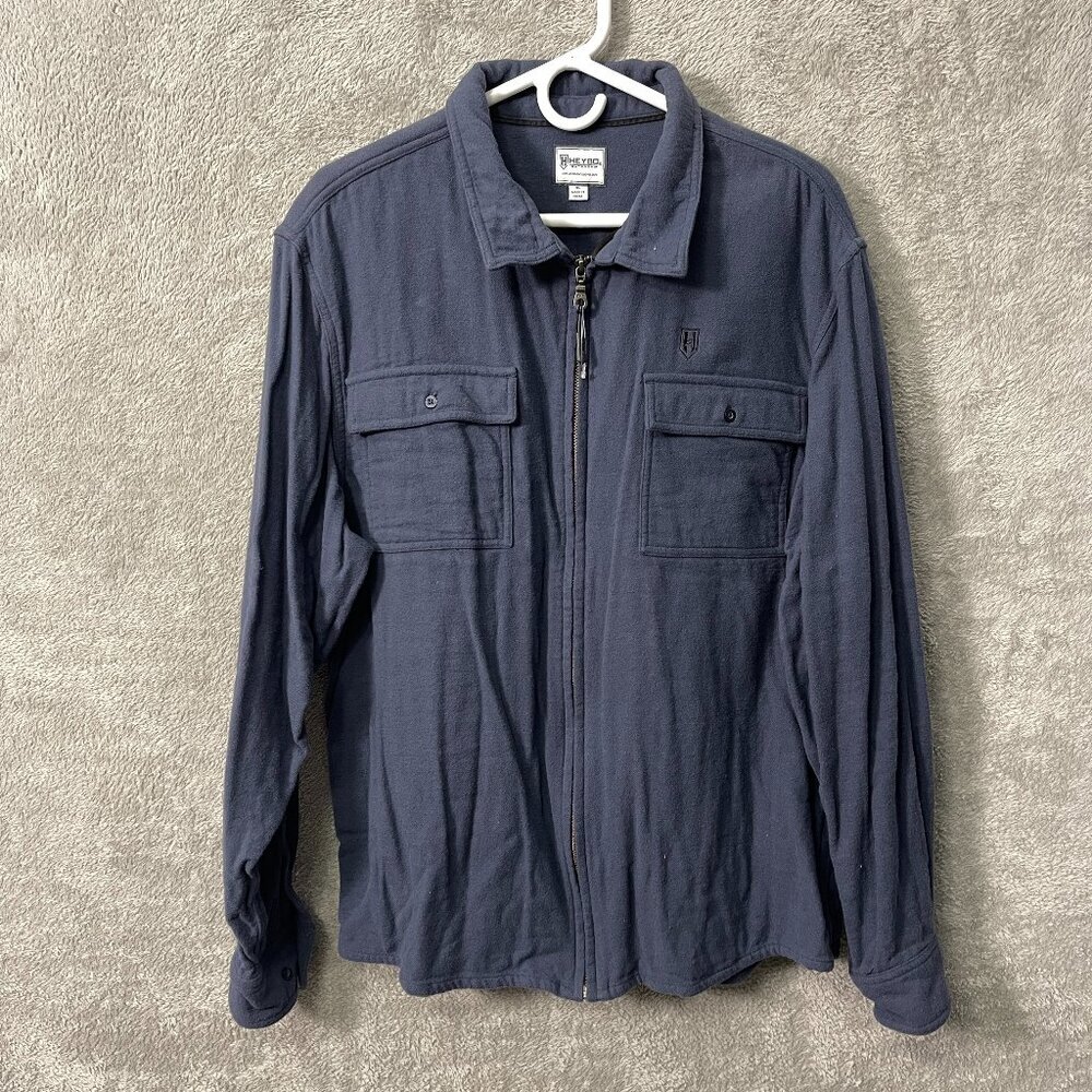 Heybo Outdoors Hunting Fishing Camping Brushed Flannel Crosscut Jacket‎ XL Navy